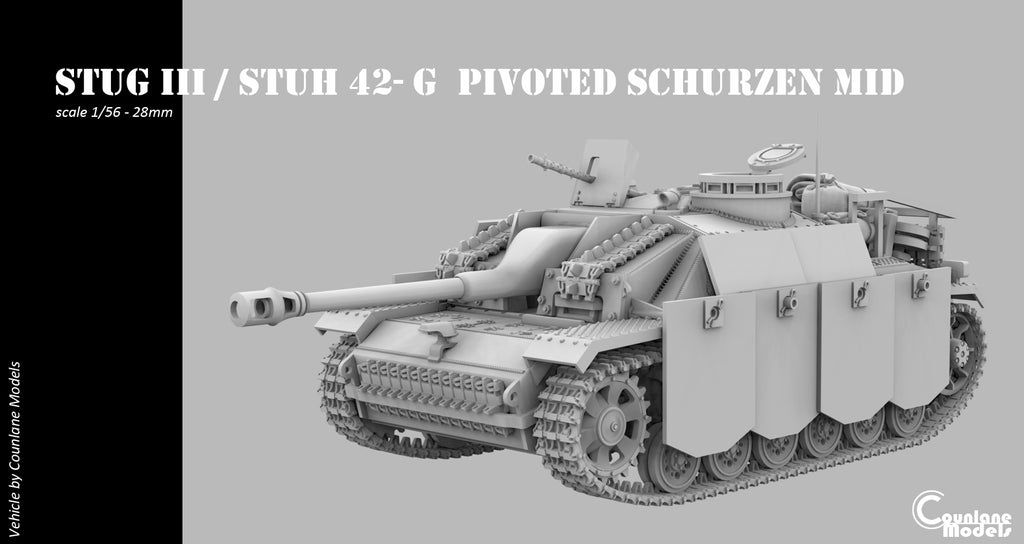 Counlane Stug III / Stuh 42G pivoted schurzen mid (Germany, WW2)