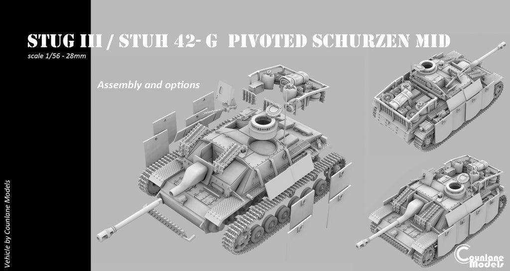 Counlane Stug III / Stuh 42G pivoted schurzen mid (Germany, WW2)
