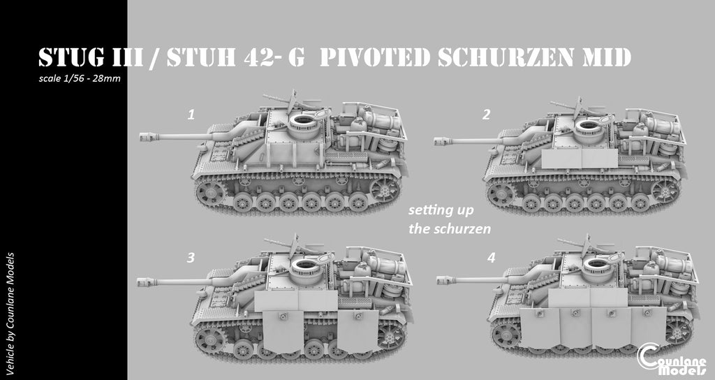 Counlane Stug III / Stuh 42G pivoted schurzen mid (Germany, WW2)