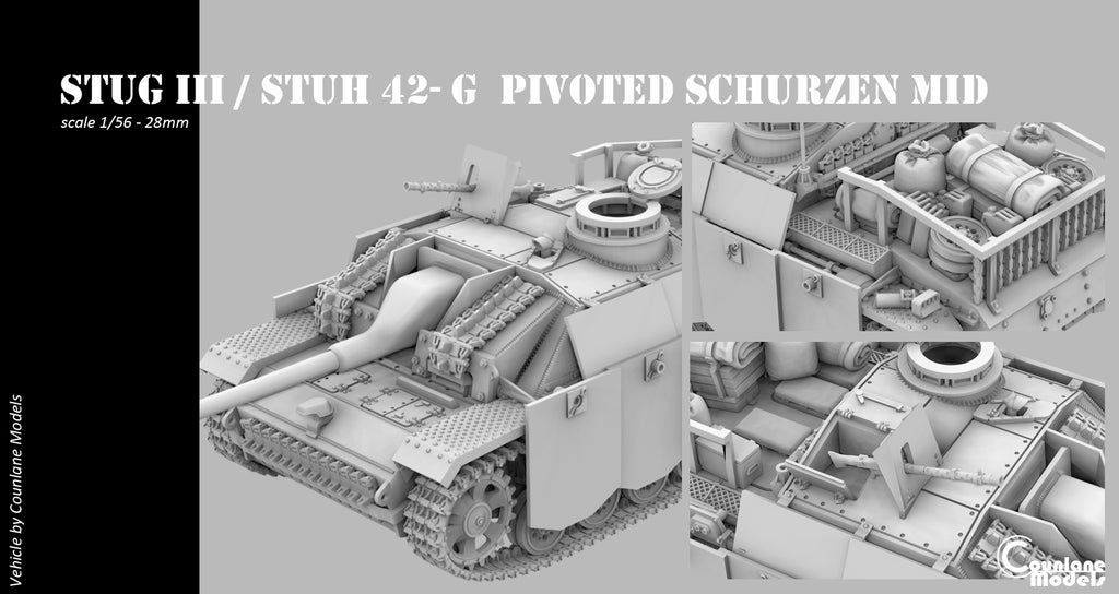 Counlane Stug III / Stuh 42G pivoted schurzen mid (Germany, WW2)