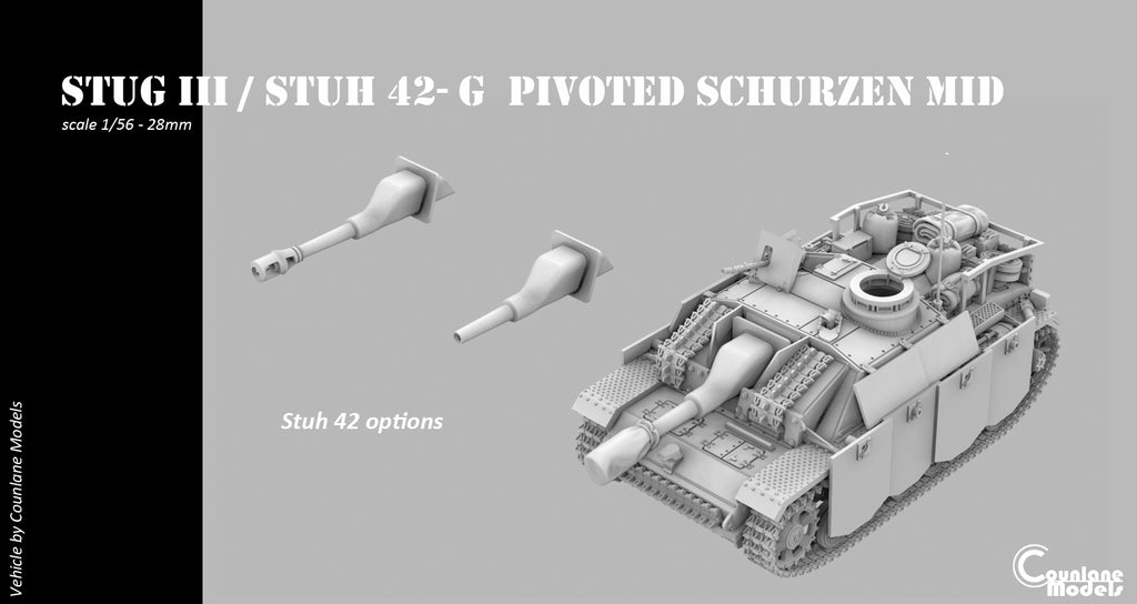 Counlane Stug III / Stuh 42G pivoted schurzen mid (Germany, WW2)